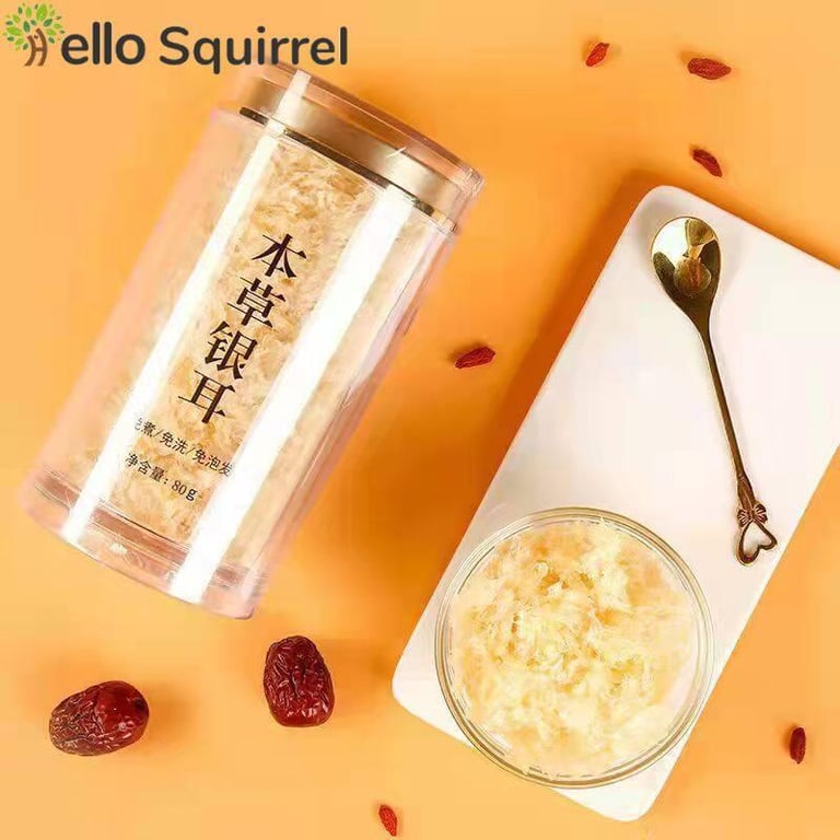 本草银耳80g瓶装Herbal white fungus 80g bottled broken wall white fungus wash-free golden swallow ear brewing ready-to-eat破壁银耳免洗金燕耳冲泡即食