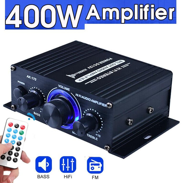 EEMD AK170/370 400W Bluetooth HiFi Power Amplifier Mini Digital Low Distortion Stereo Aluminum Alloy Audio Adapter With Remote Control Function Support FM Radio
