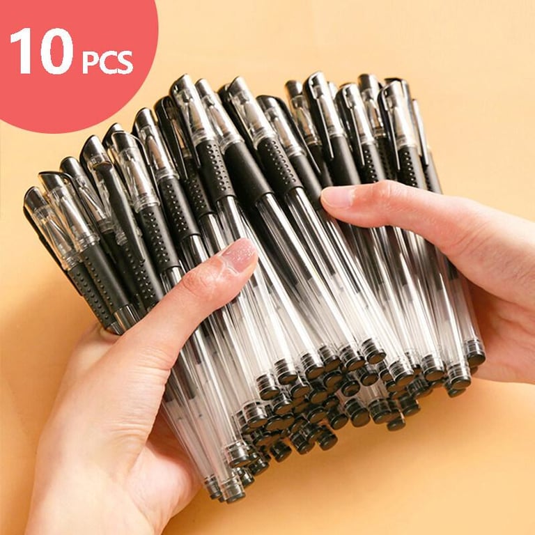 10 PCS School gel pens 0.5 mm ballpen Black blue red ballpoint Stationery