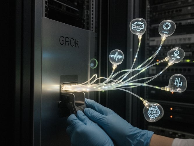 Musk’s Grok Bot to Forward Queries to Competing AI Services such as Claude and Suno