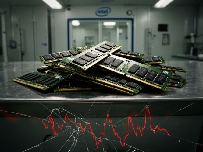 Intel shares tumble 30% after beating Q3 forecasts, with soaring memory costs denting margins