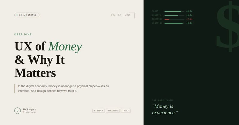 UX of Money: What Is Money and Why User Experience Shapes Its Future