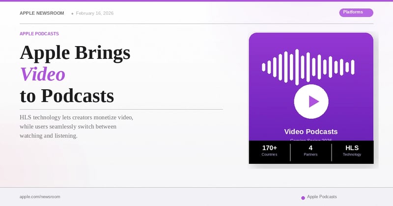Apple Brings Video to Podcasts — With Full Creator Control