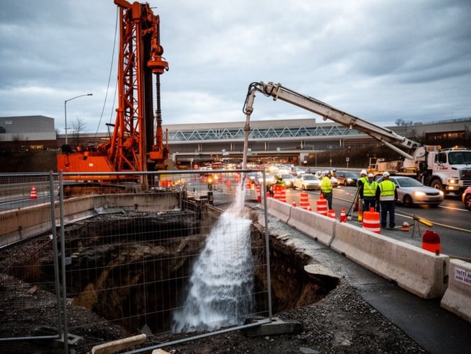 PennDot continues sinkhole stabilization on Route 202, impacting traffic to King of Prussia Mall
