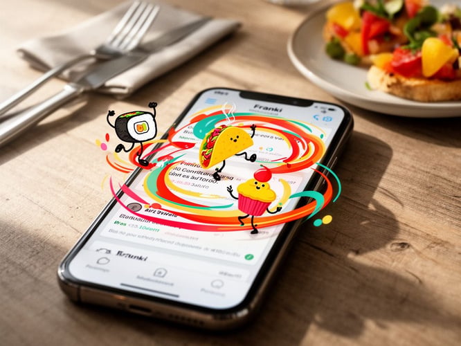 Koto rebrands restaurant discovery app Franki with vibrant typography and playful characters