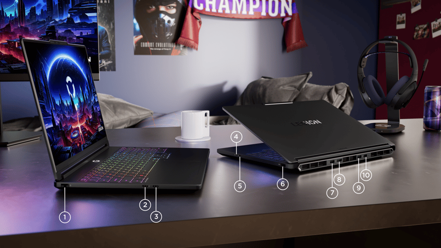 Lenovo Legion 5 15IPH11 – Připojte monitor a příslušenství