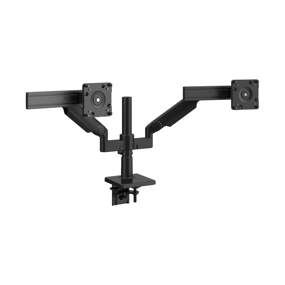 Humanscale Arm for dual monitor configuration, black with black trim