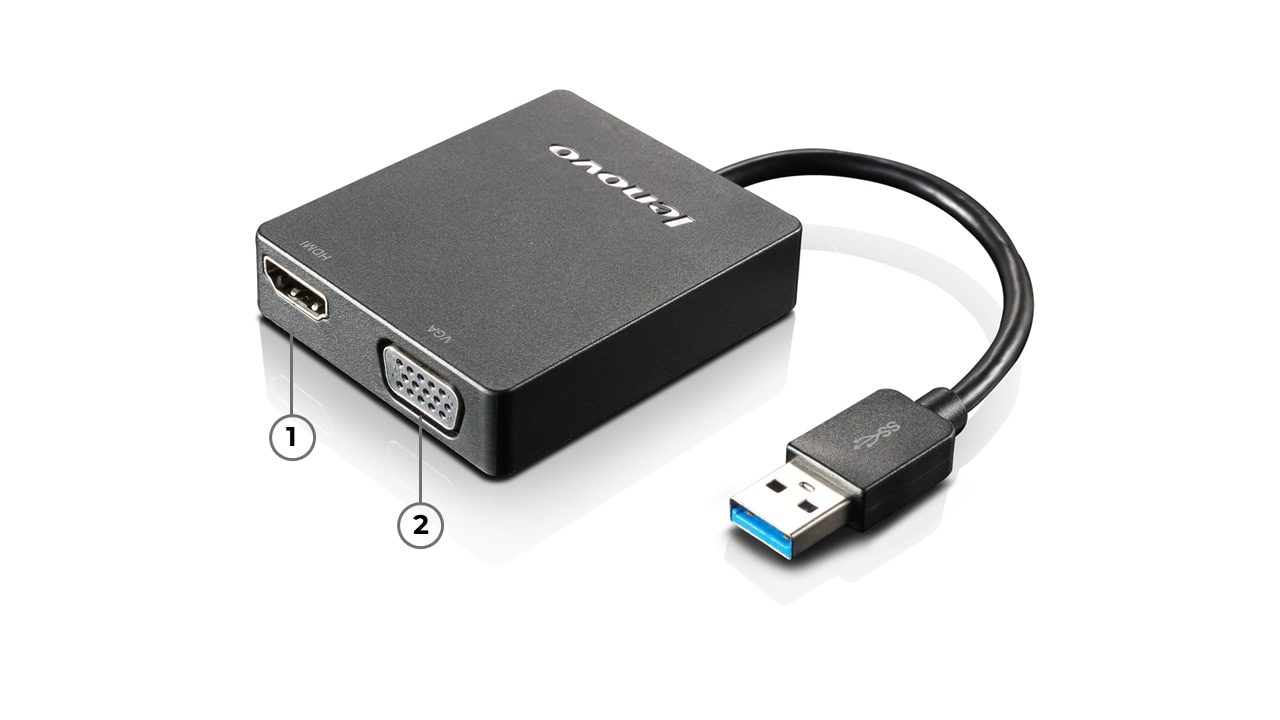 Lenovo Universal USB 3.0 to VGA/HDMI Adapter – schéma portů