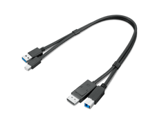 ThinkStation mDP + USB-A 3.0 to DP + USB-B 3.0 Dual Head Cable