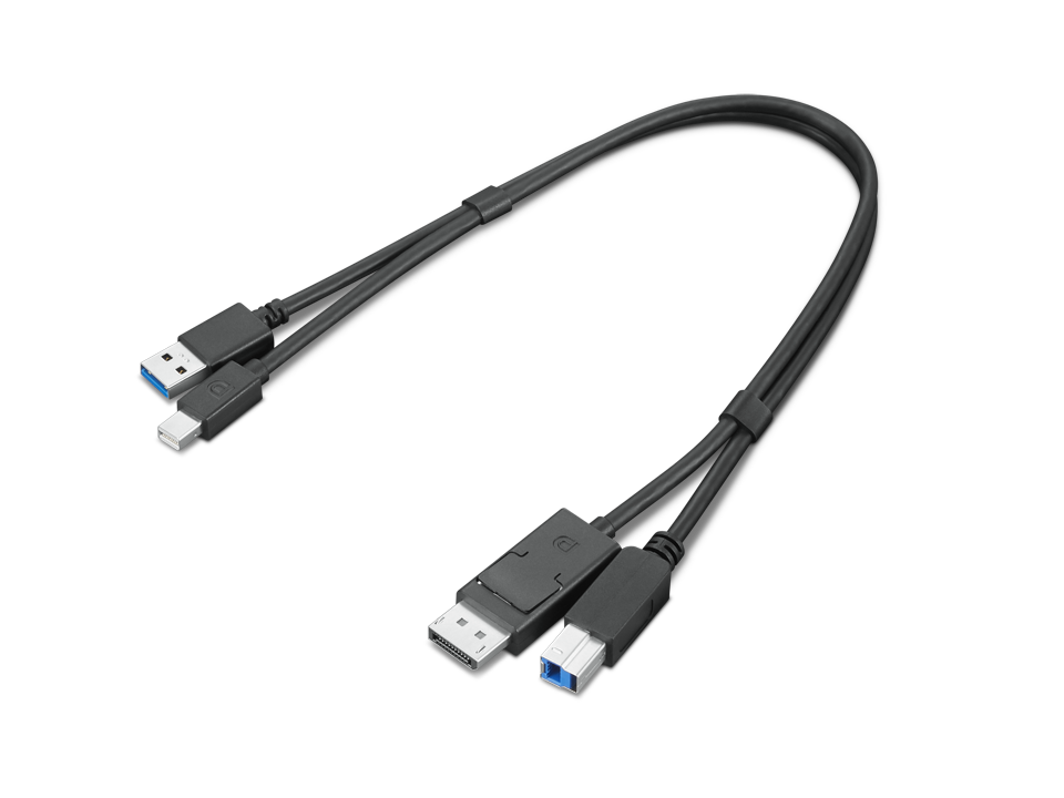 ThinkStation mDP + USB-A 3.0 to DP + USB-B 3.0 Dual Head Cable