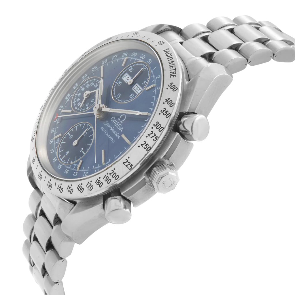View Of Crown Facing Side Of OMEGA 3521.80. Stainless Steel Watch Pre Owned Condition