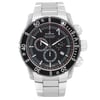 An image of a Wristwatch by Edox. This Unworn item is designed for Men, featuring a Diver style. It has a Quartz movement and an Analog display with a Black dial color. The indices include 12-Hour Dial,Stick Indexes. The band is made of Stainless Steel and the case is made of Stainless Steel. The watch has a Round shape with a case size of 45 mm and a case thickness of 13 mm.