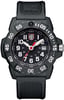 An image of a Wristwatch by Luminox. This Pre Owned item is designed for Men, featuring a Casual,Diver,Military style. It has a Quartz movement and an Analog display with a Black dial color. The indices include 12-Hour Dial,Arabic Numerals,Easy to Read/Large Numerals. The band is made of Rubber and the case is made of Carbon. The watch has a Round shape with a case size of 45 mm and a case thickness of 14 mm.
