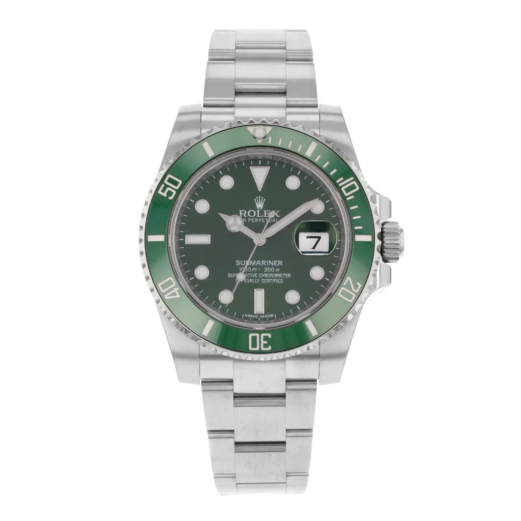 Front Full View Of Rolex 116610LV Stainless Steel Watch Pre Owned Condition Excellent