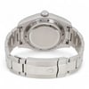 An image of a pre-owned men's Rolex wristwatch, viewed from the back at a slight angle, showcasing its metallic bracelet and clasp. The focus is on the watch's case back, engraved with "Rolex Oyster Milgauss," and the Rolex logo on the clasp. The angle highlights the watch's polished and brushed finishes, emphasizing its sturdy design. The image captures the watch from a close distance, providing a clear view of its craftsmanship.