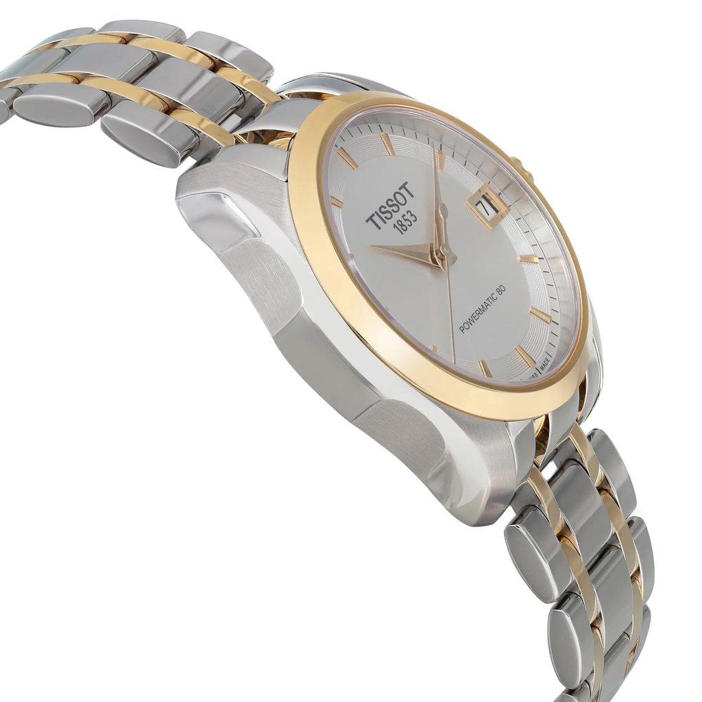 View Of Opposite Crown Facing Side Of Tissot T035.207.22.031.00 Stainless Steel Watch Display Model Condition