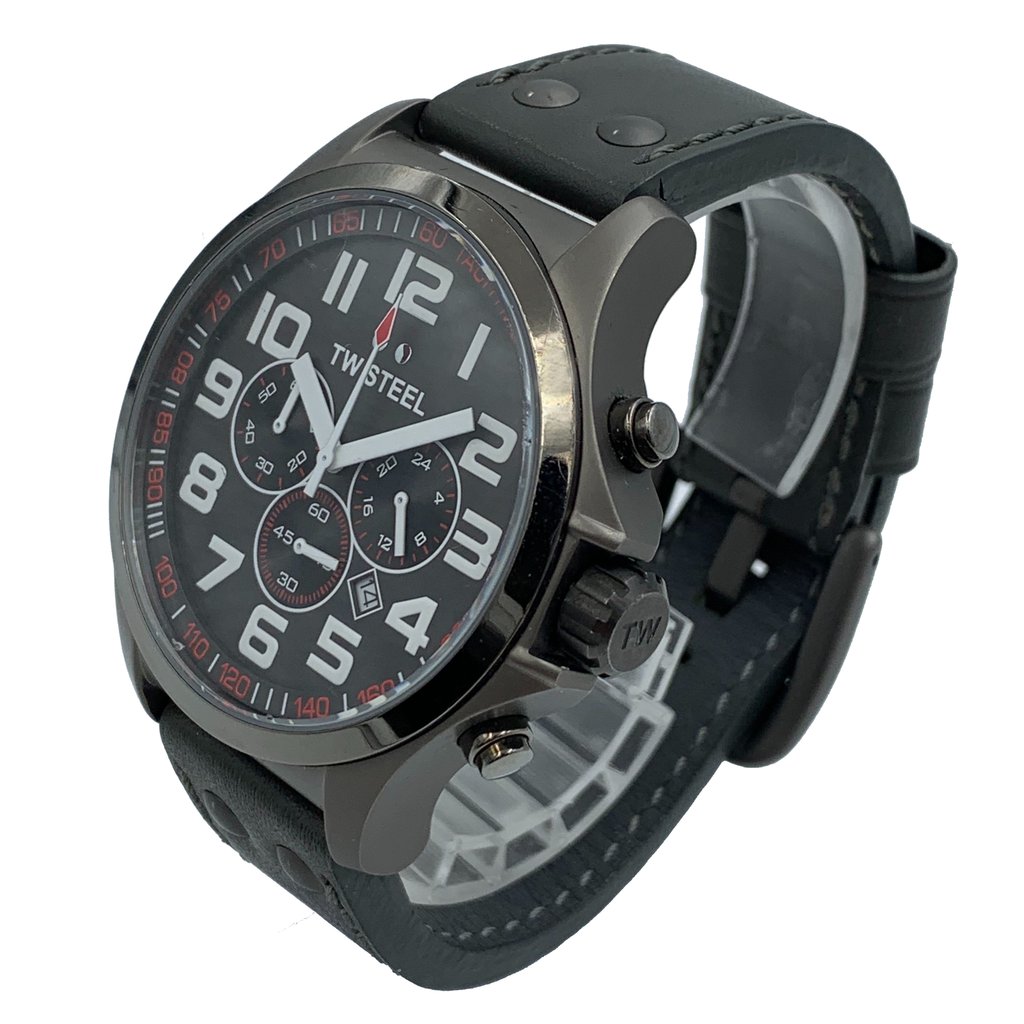 View Of Crown Facing Side Of TW Steel TW422 Stainless Steel Watch Pre Owned Condition