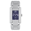 An image of a Wristwatch by Chopard. This Pre Owned item is designed for Women, featuring a Classic,Dress/Formal style. It has a Quartz movement and an Analog display with a Blue dial color. The indices include 12-Hour Dial,Non-Numeric Hour Marks,Roman Numerals. The band is made of Stainless Steel and the case is made of Stainless Steel. The watch has a Rectangle shape with a case size of 24 mm and a case thickness of 9 mm.