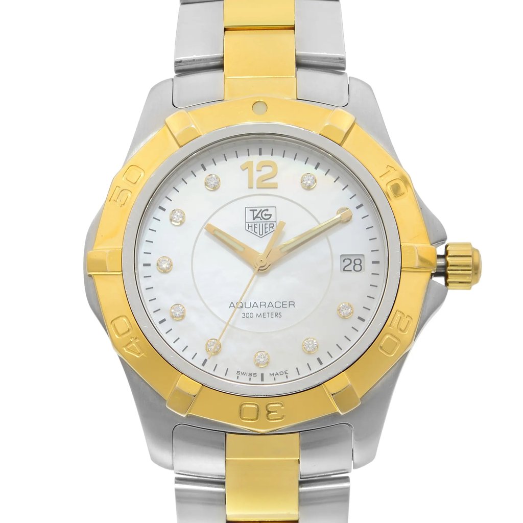 Up Close Front Facing Picture Of TAG Heuer WAF1124.BB0807 Stainless Steel Watch Pre Owned Condition