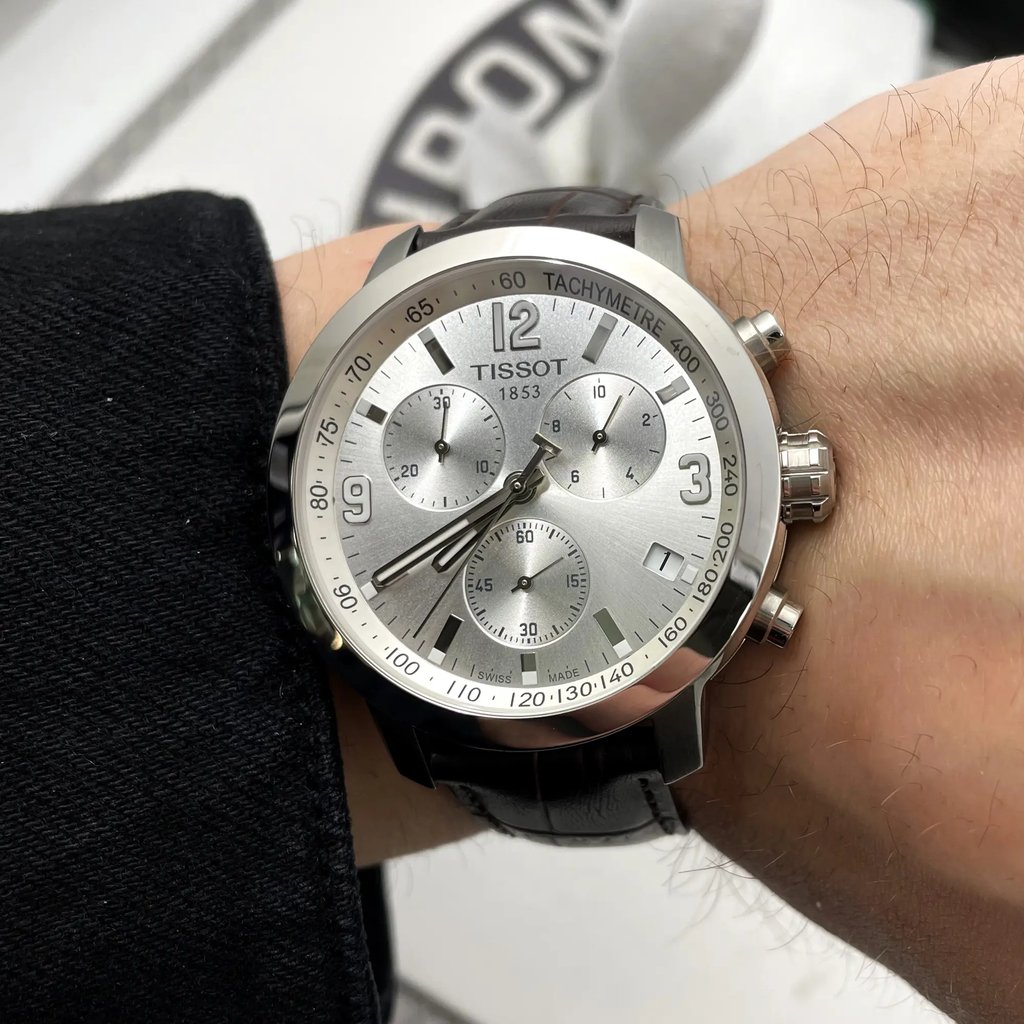 Up Close Front Facing Picture Of Tissot T055.417.16.037.00 Stainless Steel Watch New With Defects Condition