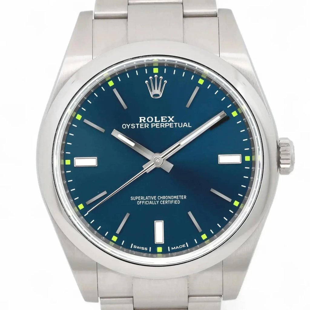 Up Close Front Facing Picture Of Rolex 114300 Stainless Steel Watch Pre Owned Condition