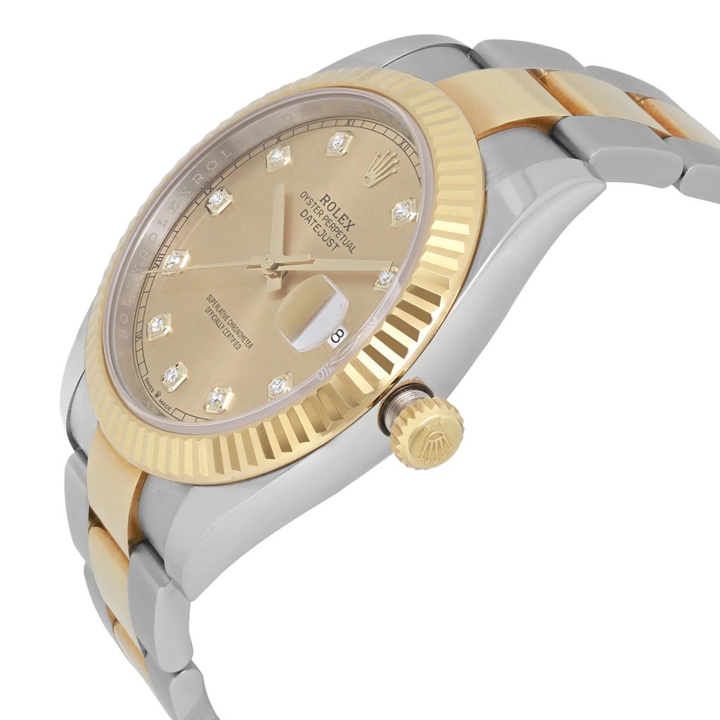 View Of Crown Facing Side Of Rolex 126333 Stainless Steel Watch Pre Owned Condition