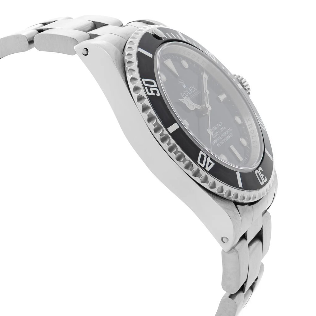 View Of Opposite Crown Facing Side Of Rolex 14060M Stainless Steel Watch Pre Owned Condition