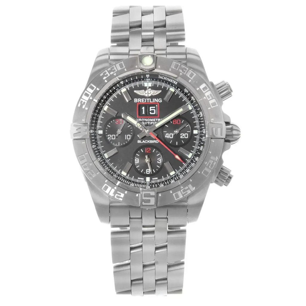 Front Full View Of Breitling A4436010/BB71-379A Stainless Steel Watch Display Model Condition {Product Condition}