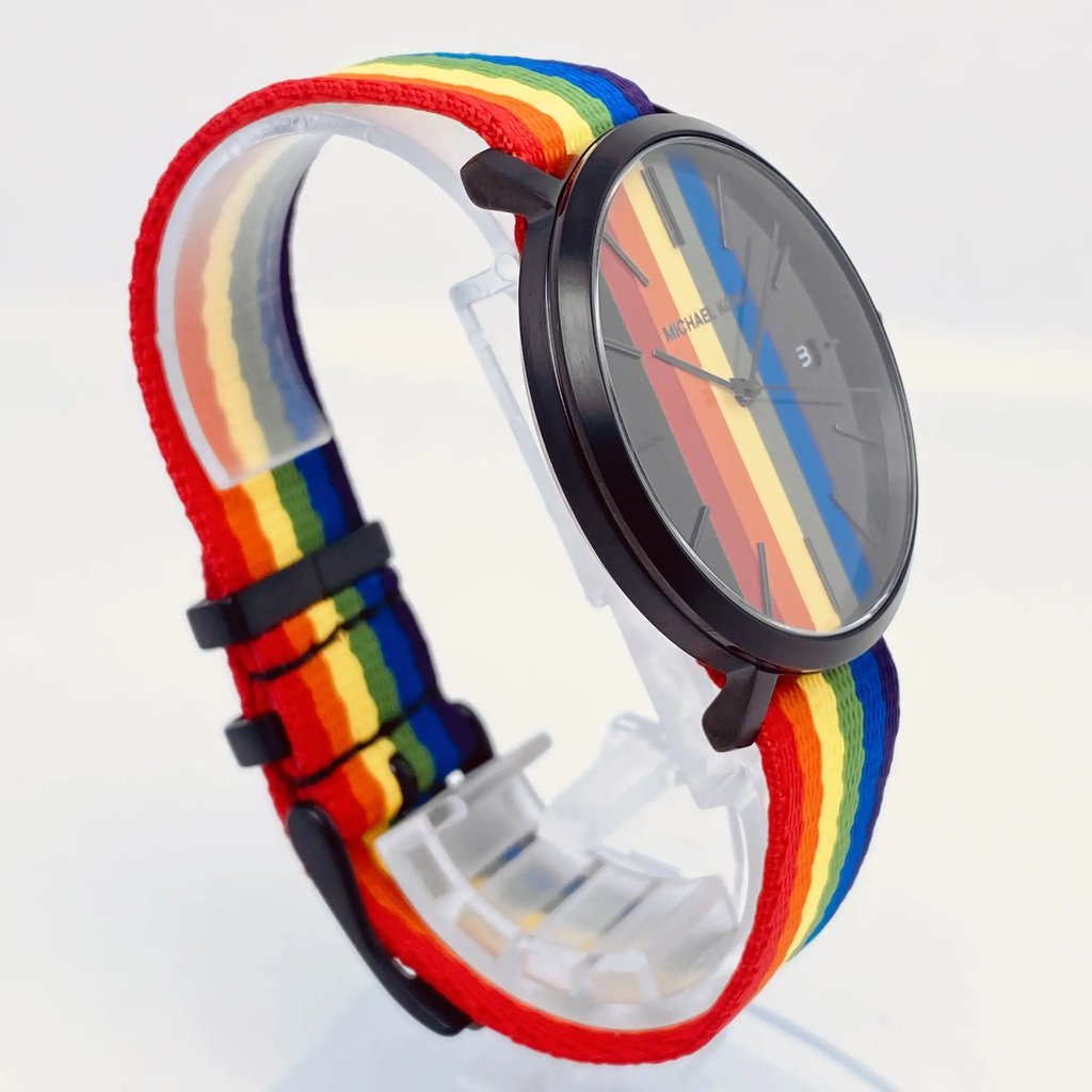 View Of Opposite Crown Facing Side Of Michael Kors MK8713 Stainless Steel Watch New With Defects Condition