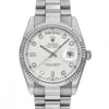 Up Close Front Facing Picture Of Rolex 118239 White Gold Watch Pre Owned Condition