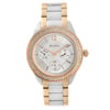 An image of a Wristwatch by Bulova. This Pre Owned item is designed for Women, featuring a Dress/Formal style. It has a Quartz movement and an Analog display with a Silver dial color. The indices include 12-Hour Dial,Arabic Numerals,Multi Dial,Stick Indexes. The band is made of Stainless Steel and the case is made of Stainless Steel. The watch has a Round shape with a case size of 38 mm and a case thickness of 9 mm.