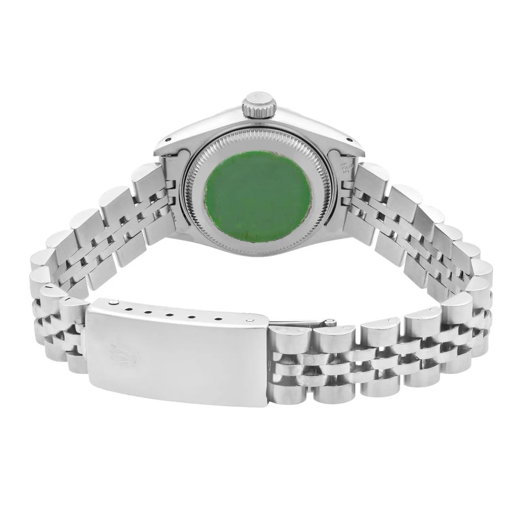 Back View Of {Caseback} Back Case And Closed Stainless Steel Band Of Rolex 69240 Watch Pre Owned Condition