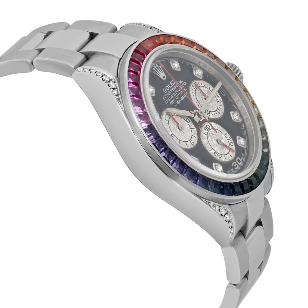 View Of Opposite Crown Facing Side Of Rolex 116520 Stainless Steel Watch Pre Owned Condition