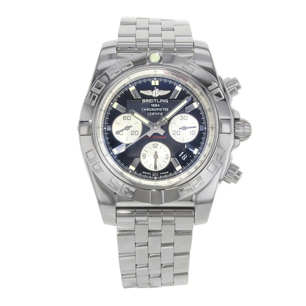 Front Full View Of Breitling AB011012/B967-375A Stainless Steel Watch Display Model Condition {Product Condition}