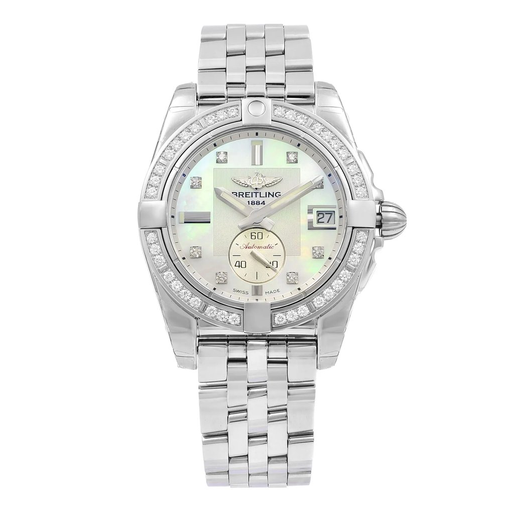 Front Full View Of Breitling A37330531A1A1 Stainless Steel Watch Unworn Condition {Product Condition}