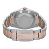 An image of a pre-owned men's Rolex wristwatch shown from the back. The watch is positioned horizontally, showcasing its metal bracelet with a combination of stainless steel and rose gold. The clasp features the Rolex logo. The image is taken from a close distance, highlighting the brushed finish and the crown at the top of the case.