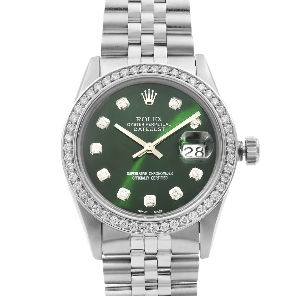 Up Close Front Facing Picture Of Rolex 16014 Stainless Steel Watch Pre Owned Condition