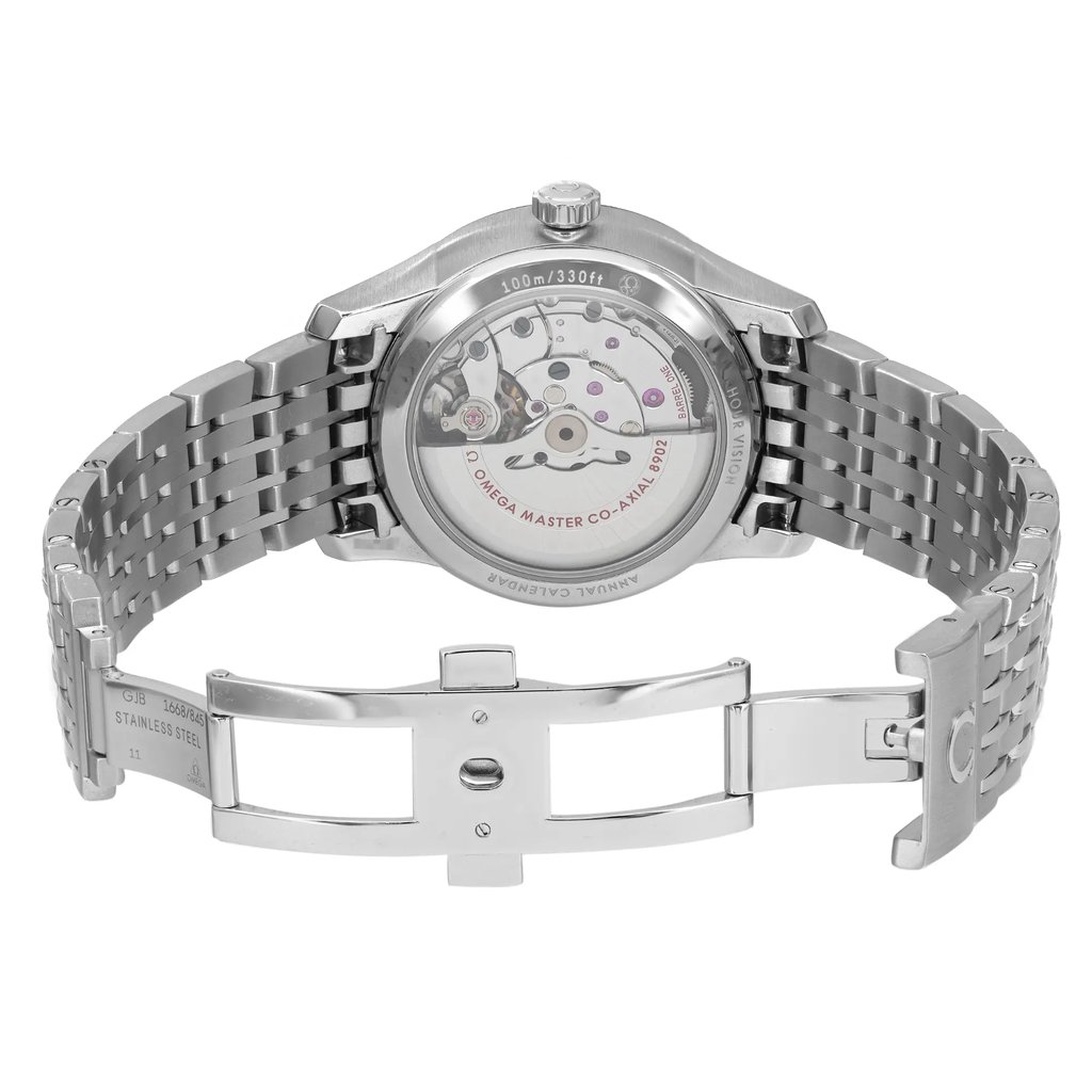 Back View Of Exhibition Back Case And Open Stainless Steel Band Of OMEGA 433.10.41.22.02.001 Watch Display Model Condition