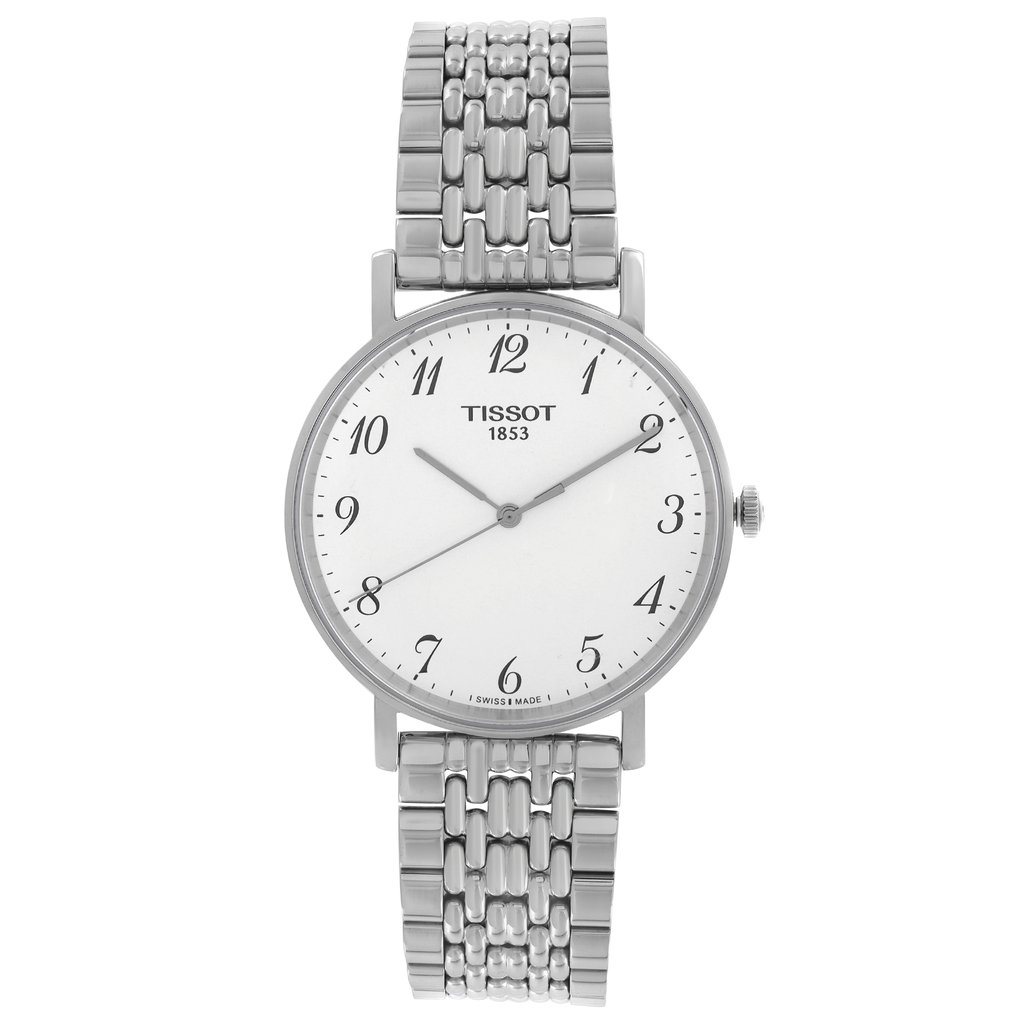 Front Full View Of Tissot T109.410.11.032.00 Stainless Steel Watch New Condition {Product Condition}