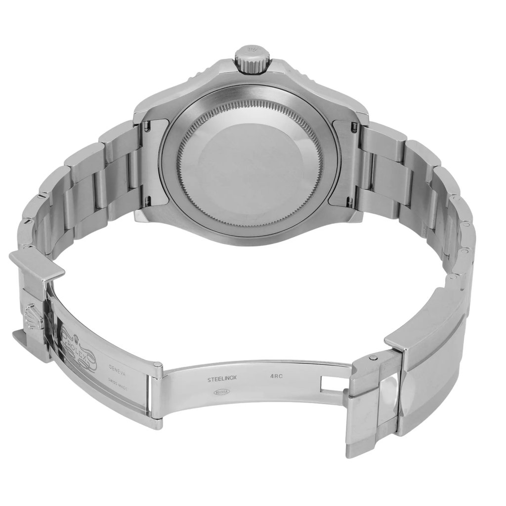 Back View Of Solid Back Case And Closed Stainless Steel Band Of Rolex 116622 Watch Pre Owned Condition