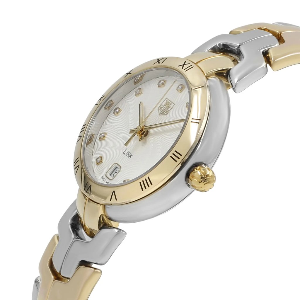 View Of Crown Facing Side Of TAG Heuer WAT1350.BB0957 Stainless Steel Watch Pre Owned Condition