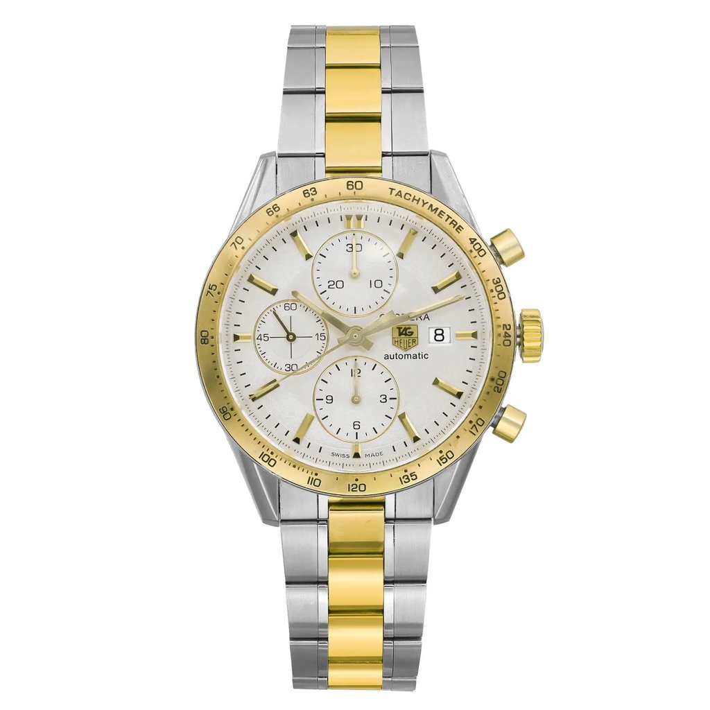 Front Full View Of TAG Heuer CV2050.BD0789 Stainless Steel Watch Pre Owned Condition Good