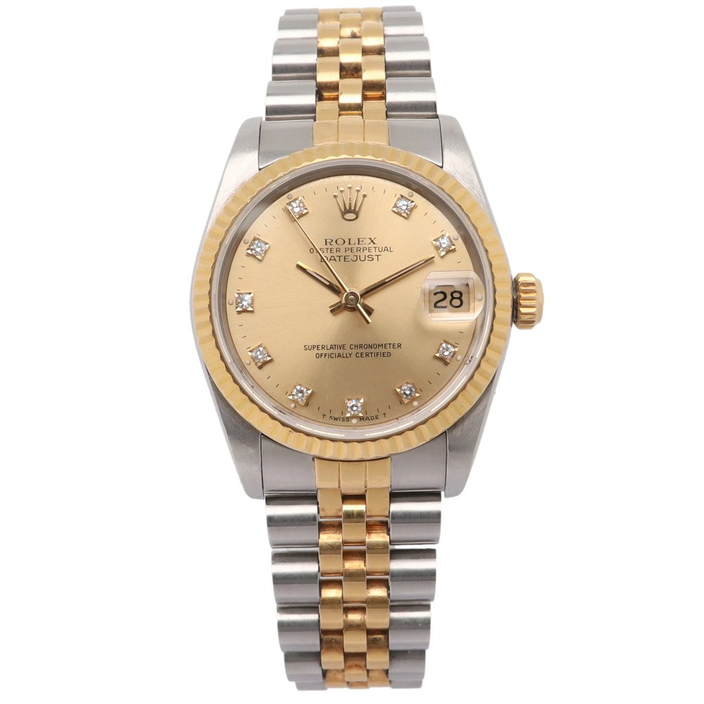 Front Full View Of Rolex 68273 Stainless Steel Watch Pre Owned Condition Good
