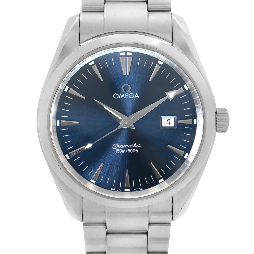 Up Close Front Facing Picture Of OMEGA 2517.80.00 Stainless Steel Watch Pre Owned Condition