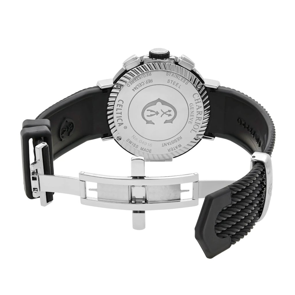Back View Of {Caseback} Back Case And Open Rubber Band Of Charriol C44P.173.003 Watch Pre Owned Condition
