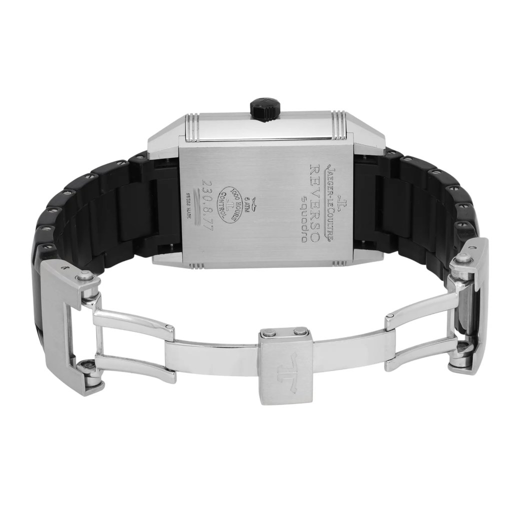 Back View Of Exhibition Back Case And Open Rubber Band Of Jaeger-LeCoultre 230.8.77 Watch Pre Owned Condition