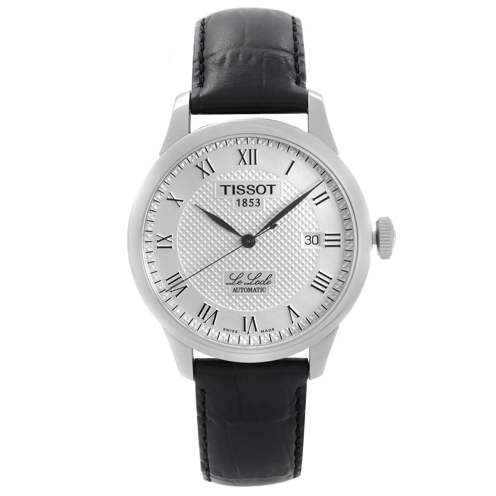 Front Full View Of Tissot T41.1.423.33 Stainless Steel Watch Pre Owned Condition {Product Condition}