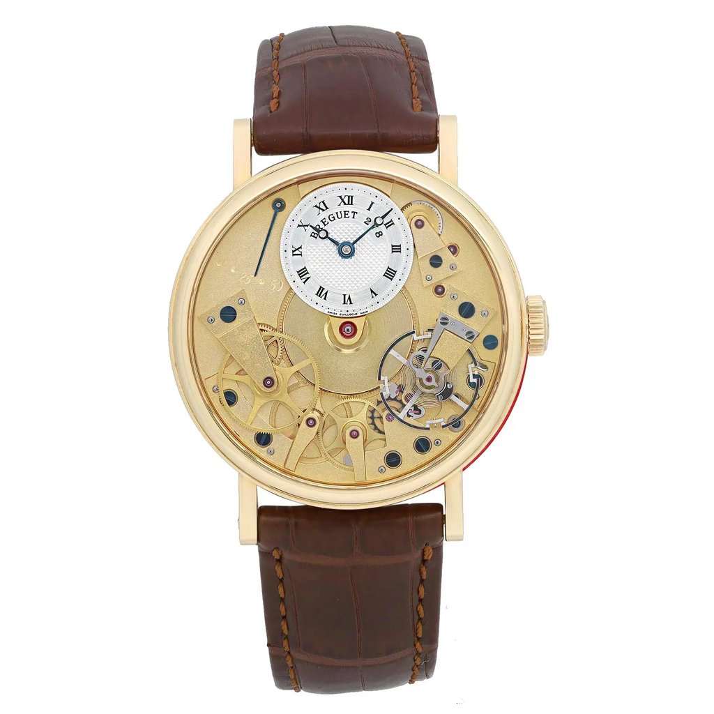Front Full View Of Breguet 7027BA/11/9V6 Gold 18kt Watch Pre Owned Condition Good