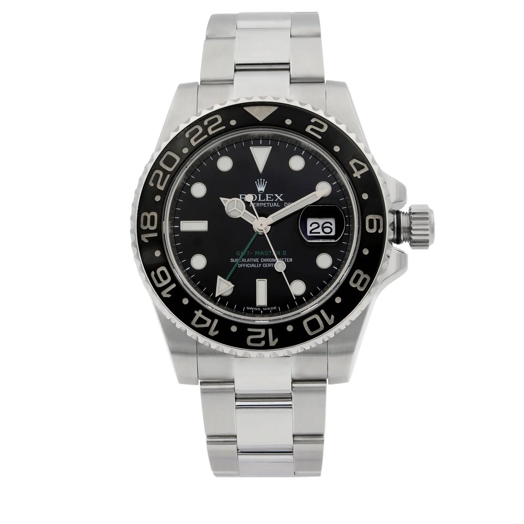 Front Full View Of Rolex 116710LN Stainless Steel Watch Pre Owned Condition {Product Condition}