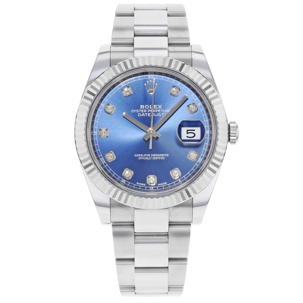 Front Full View Of Rolex 126334 Stainless Steel Watch Pre Owned Condition {Product Condition}